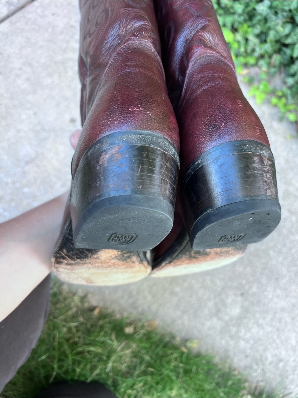Dan Post Cowboy Boots Sz 9 D Mens 2112 Milwaukee In Black Cherry - Picture 8 of 8